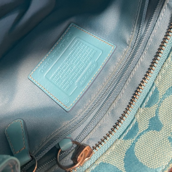 *Vintage* Teal Canvas/Suede Leather Purse - Picture 14 of 16